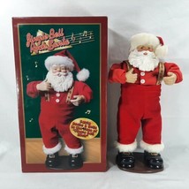 Vintage Jingle Bell Rock Animated Santa 1998 1st Ed 16&quot; Singing Dancing Claus - £73.24 GBP