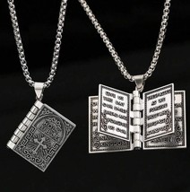 HOLY BIBLE The Lord&#39;s Prayer Flip Book Necklace ♡ Christian Religious Pe... - $9.89