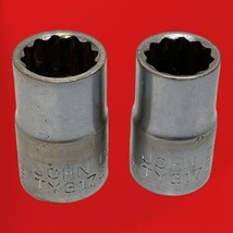 John Deere Socket Lot of 2 12 Point 3/8” Drive 9/16&quot; TY3175 5/8&quot; TY3176 USA - £14.87 GBP