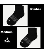 2 Pair Womens Bombas Quarter Socks Medium White &amp; Black BNWT Rt $28 Free... - £16.89 GBP