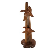 Hand-Carved Cypress Wood Duck Flying Sculpture By Cliff Mire 1999 - £94.06 GBP