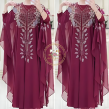 Muslim Kaftan Abaya Dress Women Dubai Turkish Chiffon Party Dresses Elegant Even - £48.55 GBP