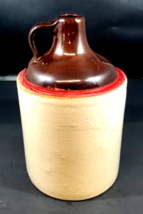 Antique Primitive 1 Gallon Stoneware Pottery Crock Jug / Whiskey Jug 12&quot; Tall - £33.51 GBP