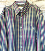 Vintage Orvis Button Up Shirt Plaid Mens LARGE Stripe Long Sleeve Chest Pocket - £40.17 GBP