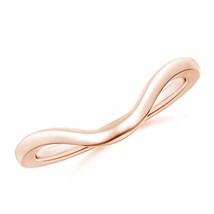 ANGARA Comfort Fit Curved Plain Wedding Band in 14K Solid Gold - £321.01 GBP