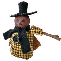 Folk Art Pumpkin Figure Hearthside Collection Halloween Branch Arms Autu... - £13.38 GBP