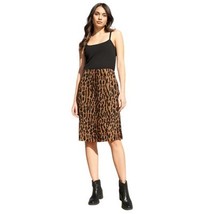 A.B.S by Allen Schwartz Leopard Print Black &amp; Brown A-line Skirt Size 10P - $24.75