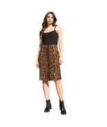 A.B.S by Allen Schwartz Leopard Print Black &amp; Brown A-line Skirt Size 10P - $455.14 MXN
