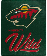 Minnesota Wild 50&quot; by 60&quot; Plush Raschel Signature Throw Blanket - NHL - £30.55 GBP