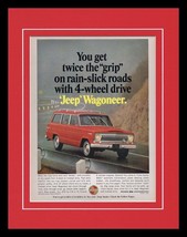 ORIGINAL Vintage 1966 Jeep Wagoneer 4WD 11x14 Framed Advertisement - $44.54