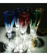 Faberge  Crystal Flutes Set of 6 in original presentation case NIB - $1,450.00