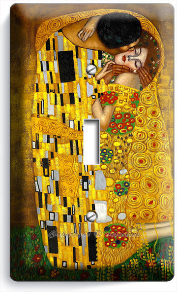 GUSTAV KLIMT THE KISS GOLD PAINTING SINGLE LIGHT SWITCH WALL PLATE NEW ART COVER