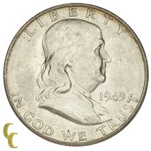 1949-S Silver Franklin Half Dollar 50C (Choice BU Condition) Full Mint L... - $108.89