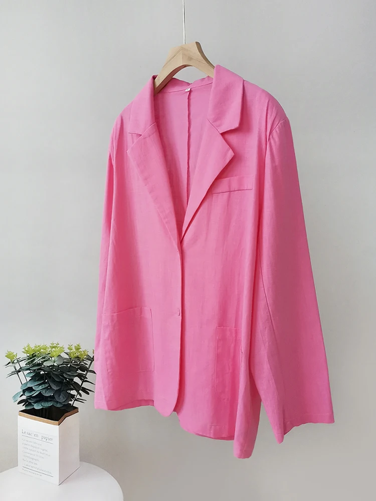 Black Women&#39;s Oversize Jacket Autumn Cotton Long Sleeve Blazer Outfit Candy Colo - £128.16 GBP