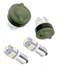 2 Verde Lente Cubiertas+2 Sellos+2 LED Blanco Bombillas Para Humvee Tablero - $29.91