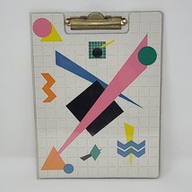 Vintage 90&#39;s 80&#39;s Clipboard Folder Geometric Shapes 12&quot; - £31.14 GBP