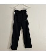 Adidas Youth M (10-12) Black White Three Striped Track Pants Joggers Pol... - €9,42 EUR