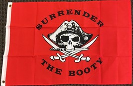 Jolly Roger Surrender the Booty Pirate Flag Ship Banner Pennant Sign 3x5 Outdoor - £13.01 GBP