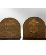 Vintage Handmade Copper Wood Boy Scouts Emblem 2 Bookends Be Prepared Ha... - $368.19 MXN
