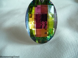 Crystal, oval, faceted, briolette, huge, big, large, drop pendants 65 x 40mm, 1  - £25.57 GBP