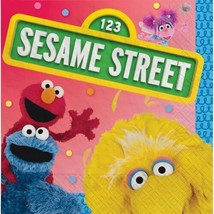 Sesame Street 16 Ct Beverage Napkins Big Bird Cookie Elmo - £4.20 GBP