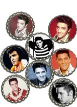 Elvis Presley king Bottlecap refrigerator magnets lot of 8  collectibles - £11.60 GBP