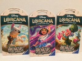 NEW Three Disney Lorcana Archazia&#39;s Island Trading Card Game Packs - 36 ... - $35.96