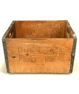 VINTAGE RARE CREAM O&#39; WEBER WOOD MILK CRATE METAL REENFORCED   - $46.74