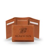 NFL Baltimore Ravens Embossed Genuine Brown Leather Trifold Wallet - $33.92 CAD