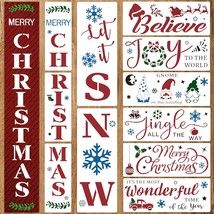 Christmas Stencils For Painting On Wood 11Pcs, Reusable Merry Christmas ... - £14.87 GBP