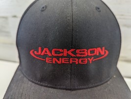 Jackson Energy Hat Cap Flexfit Size L/XL Fitted Black Red  - $9.73