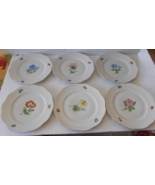 6 HEREND Hungary Kitty floral salad lunch plates 8&quot; gold basketweave han... - £236.57 GBP
