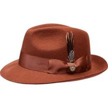 Men Bruno Capelo Fedora Hat Wool 100% Fine Australian Wool Marco MC943 Brandy image 4