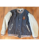Vintage 90s Disney Faded Quilted Denim Mickey Mouse Bomber Jacket Size M - $75.05