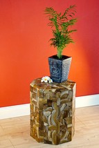Wood Side Table Teak Wooden 42cm Night Solid Square Natural - €105,94 EUR