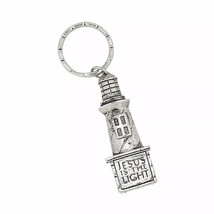 Jesus Is The Light 3” Lighthouse Silver/ Pewter Tone Metal Keychain / Ke... - $173.91 MXN
