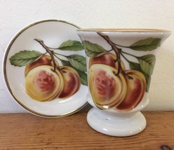 Set Of Vtg Porcelaine De Paris Gold Rimmed Peach Demitasse Cafe Tea Cup ... - $49.99