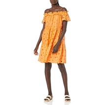 MSRP $228 Trina Turk Women&#39;s Off The Shoulder Lace Dress Orange Size Medium - £35.86 GBP