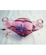 Chribska Mid Century Glass Double Candlestick Bohemian Czech Blown Josef... - €168,88 EUR