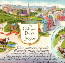 Ye Oldtyme Days In Boston Postcard Vintage 1949 Massachusetts - £9.43 GBP