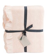 INUP Home Fine Linens Waffle Ruffle Coverlet King Size Blanket Cotton Pe... - $81.22 CAD