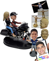 Personalized Bobblehead Motorcycle couple lover wearing cool outfit ready to hit - £132.10 GBP