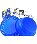 2 Ct Petdom More Harmonious In Nature Collapsible Pet Bowl Blue Holds 33... - £14.25 GBP
