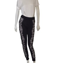 Philipp Plein Couture Black Sheer Lace Cotton Sweatpants Trousers Pants ... - $147.51