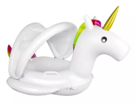 Meland Baby Pool Float with Canopy - Unicorn Inflatable Swimming Pool Floaties - £14.85 GBP