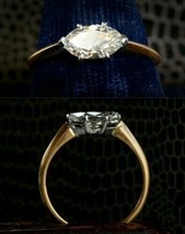 1.60ct Marquise Simulé Diamant 14K Jaune Plaqué Or Vintage Engagement Ring - £35.15 GBP