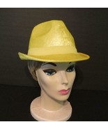 NWT Ladies Simple Fedora Bright Yellow Hat One Size Costume - £7.07 GBP