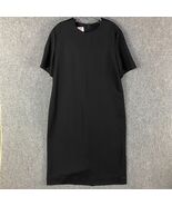 Caron Dress Women&#39;s Size 16 Sheath Black Short Sleeve Vintage 100% Polye... - $55.83 CAD