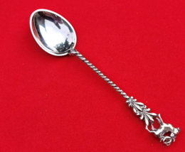 Vintage 800 Sterling Silver Demitasse Salt Coffee Spoon 4&quot; Deel Elk Twis... - $29.98