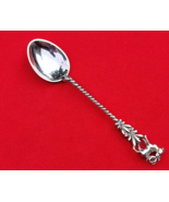 Vintage 800 Sterling Silver Demitasse Salt Coffee Spoon 4&quot; Deel Elk Twis... - £21.31 GBP